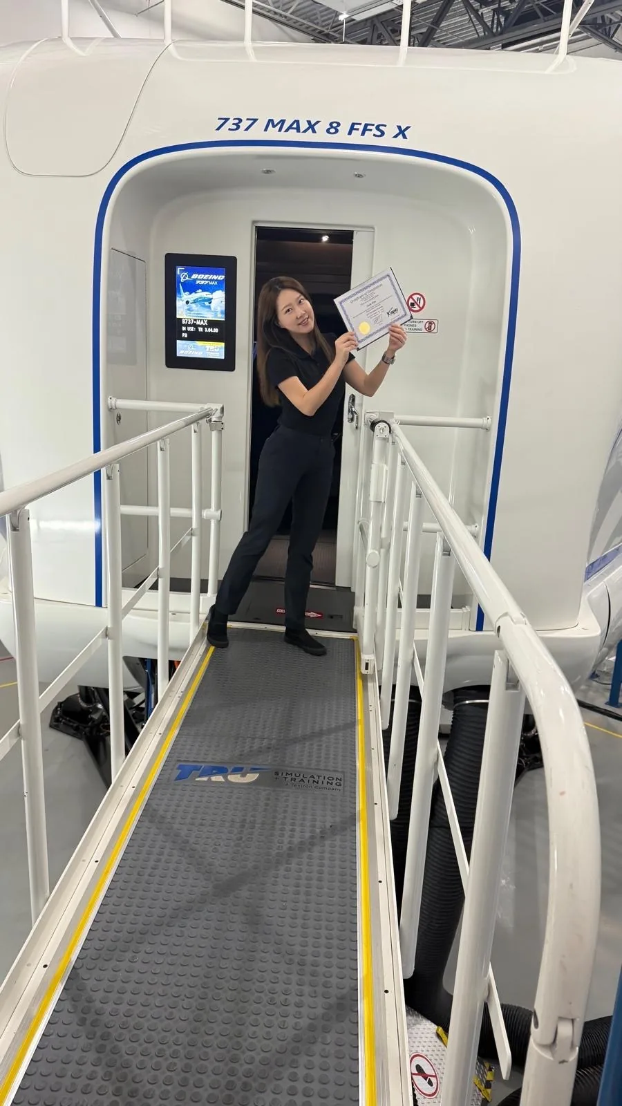 Pilot at Simulator Entrance